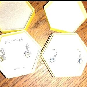 Bomb Party Silver and Gold Earrings Set